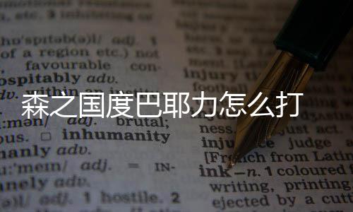 巴耶么打度巴力怎耶力之国森之 森国度攻略通关