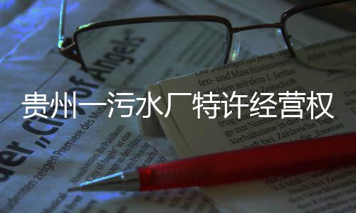 一污止水厂贵州特许经营权终
